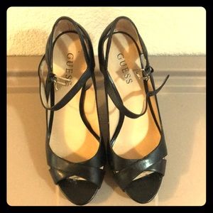 Guess black high heel shoes